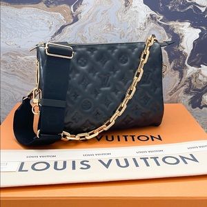 LOUIS VUITTON Coussin PM Monogram Embossed Shoulder Bag Black - 10% OF